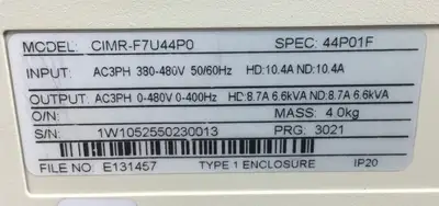 USED Yaskawa CIMR-F7U44P0