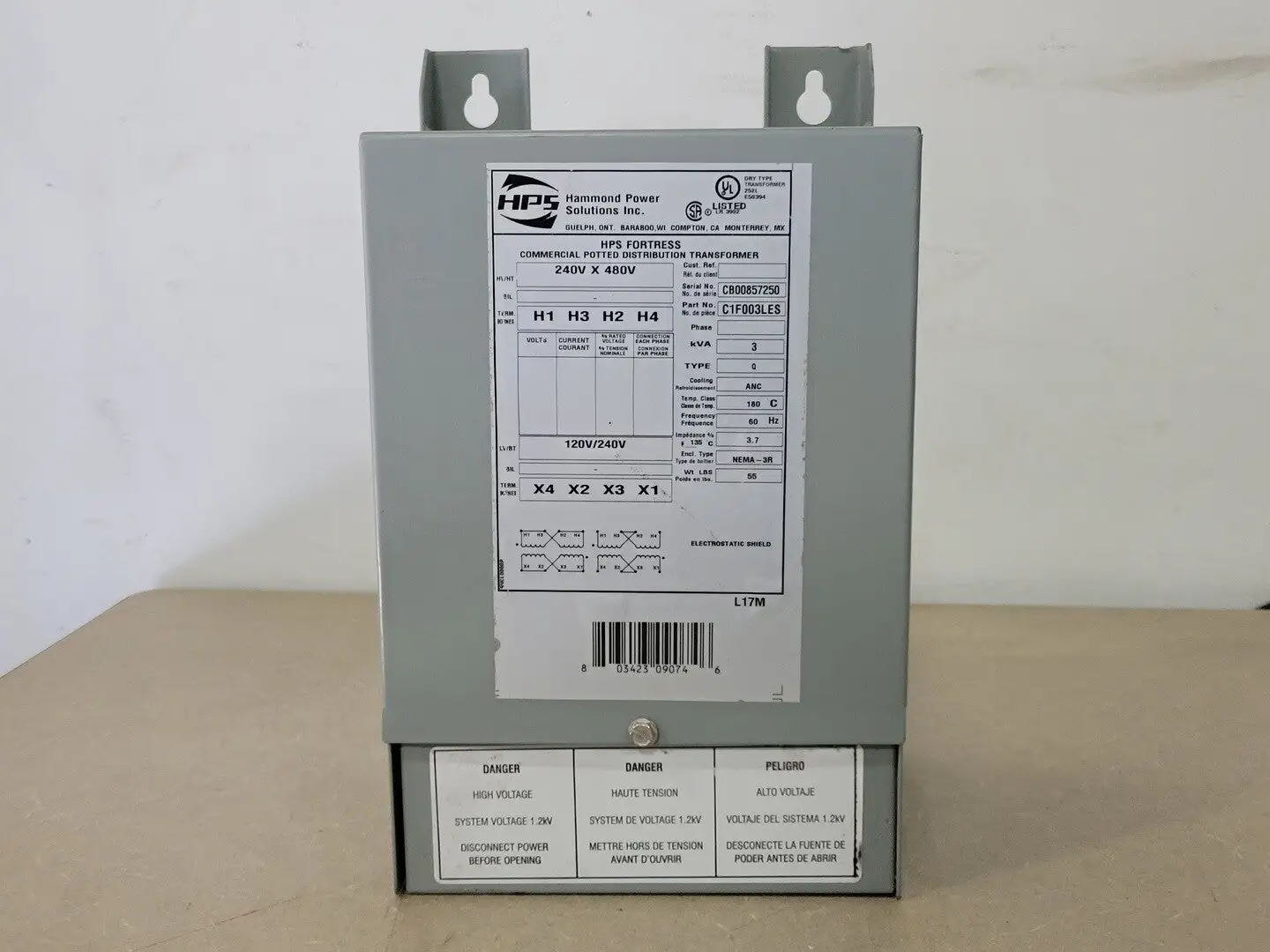Used HAMMOND POWER SOLUTIONS INC. C1F003LES Transformers British Columbia CA | Lenmark #266097