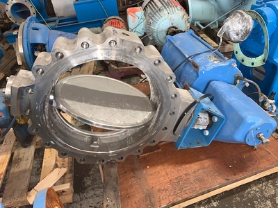 24" Stainless Steel Jamesbury Wafer Sphere Valve Air Operated
