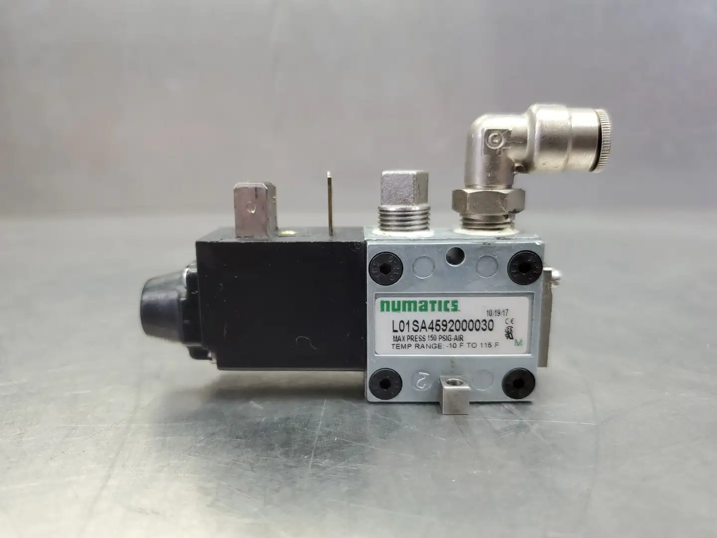 Numatics L01SA4592000030 4-Way Solenoid Valve, 150PSIG. 6D-5