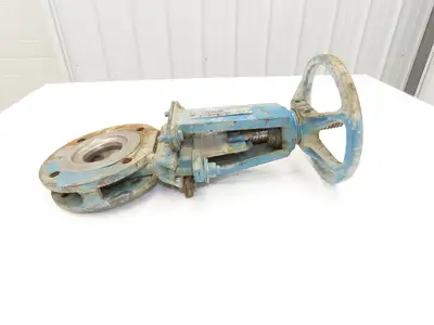 DeZurik 828 3" Knife Gate Valve Lug Style Rising Stem 316SS Disc Rubber Seat