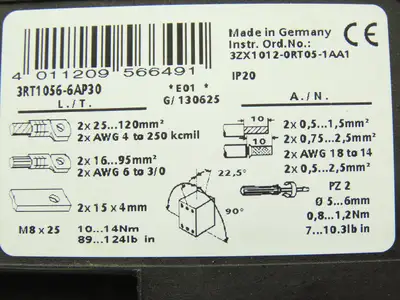 Siemens 3RT1056-6AP36 Motor Starter 200Hp 575V 195A AC/DC Coil 240V *READ