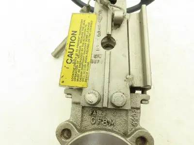 Fabri-Valve FV1312 Knife Gate Valve Size 3 Lockout Rising Stem Stainless