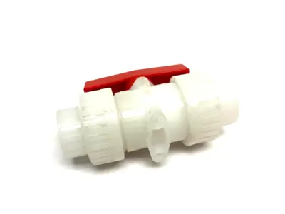 Double Union PVC Ball Valve 3/4", White, Slip Sockets - New Other