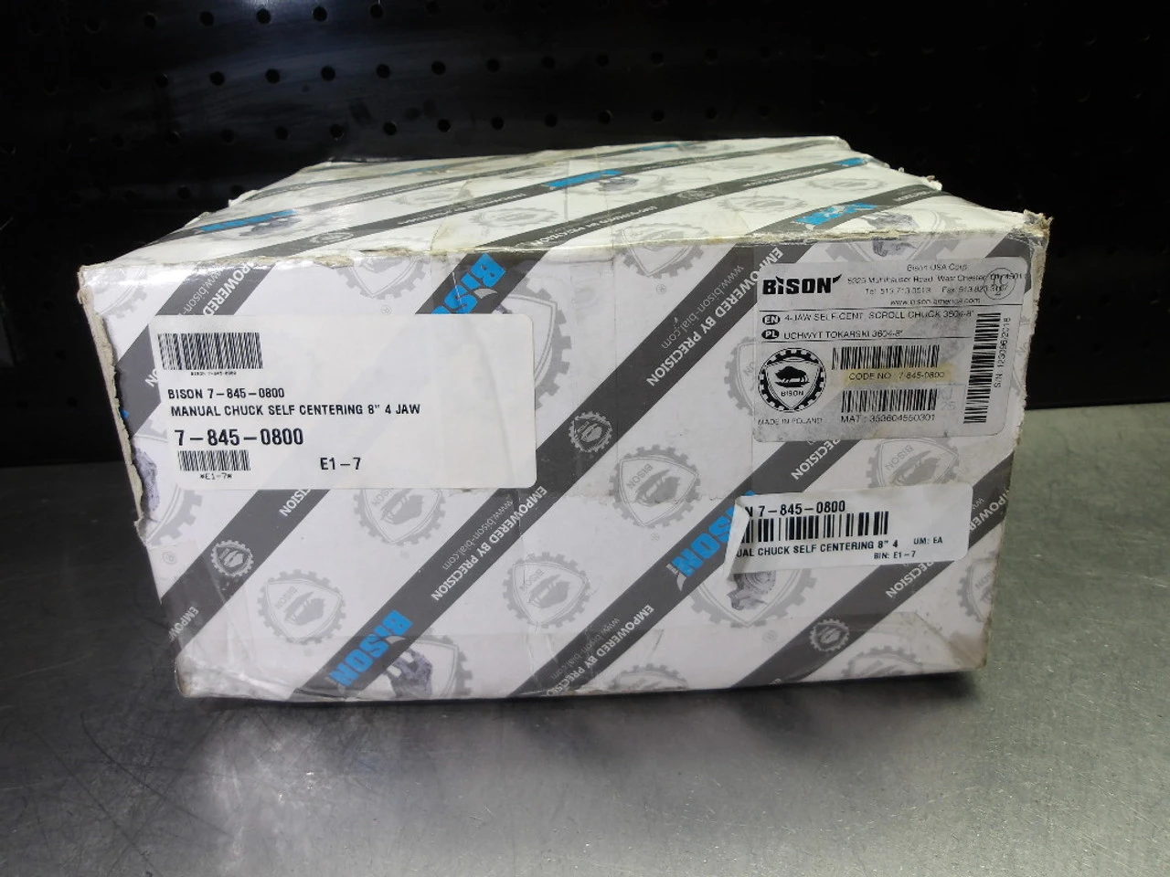 Bison 8" 4 Jaw Self Centering Manual Chuck (Plain Back) 7-845-0800 (LOC1092B)