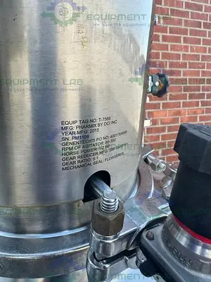 USED DCI 500 LITER STAINLESS STEEL JACKETED REACTOR 45 PSI W/ 0.5 HP MIXER