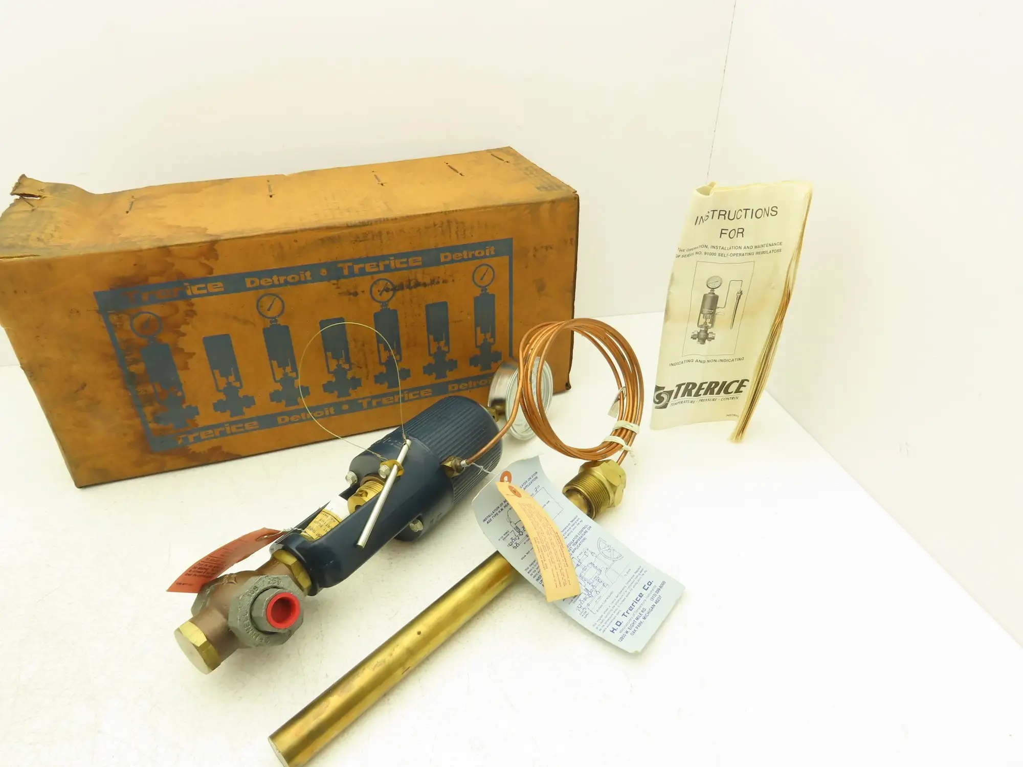 Trerice 91400 Temperature Regulator 1/2" Valve 8' Capillary Self Operating 165°F