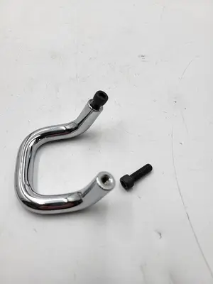 Threaded chrome ptd steel Through-Hole-Mount Offset Pull Handles 2" Ctr-to-Ctr 3/8" dia. handle material