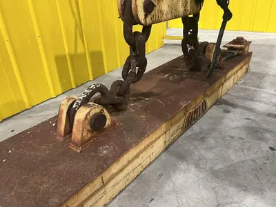 53 TON (107,500 LBS) BUSHMAN MODEL #MT420 TELESCOPING MAGNETIC LIFTING SPREADER BEAM  W/ OHIO MAGNETICS DIESEL GENERATOR: STOCK #20419
