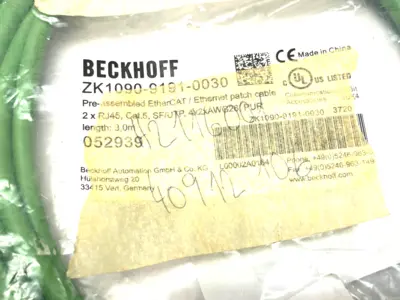 NEW BECKHOFF ETHERNET/ETHERCAT PATCH CABLE 2 X RJ45 3M
