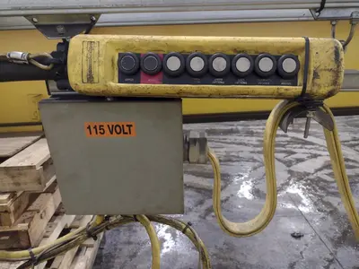 7.5 TON x 27' DESHAZO SINGLE GIRDER TOP RUNNING BRIDGE CRANE WITH STREET UNDERSLUNG HOIST: YOBRO 24991