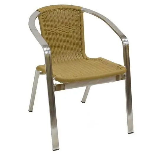 ALUMINUM OUTDOOR CHAIR WITH SYNTHETIC BAMBOO BACK