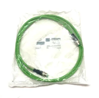 USED BECKHOFF DOUBLE ENDED ETHERCAT CABLE M12 4-PIN 2M