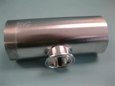 NEW 2-1/2" Weld End x 1-1/2" Tri-Clamp T316L Stainless Reducing Tee F9