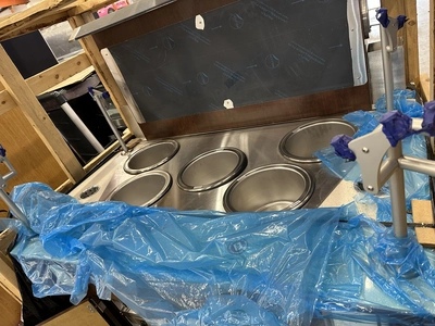 130-0199 Wasserstrom 5 Soup Well Hot Case with Self Contained Grab n Go Cooler