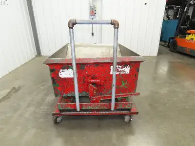 Roura Self Dumping Hopper 1/3 Yard Forklift Steel Dumpster 40x48x31" Casters