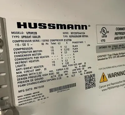 USED HUSSMAN VRM2B