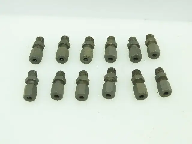 VOSS Steel Flareless Metric Straight Male Connector 4mm Tube x M8-1.0 Lot of 12