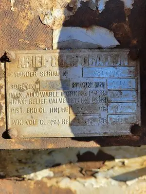 Ariel 5.5" x 4.5"  1500# Cylinder SN: C-17790