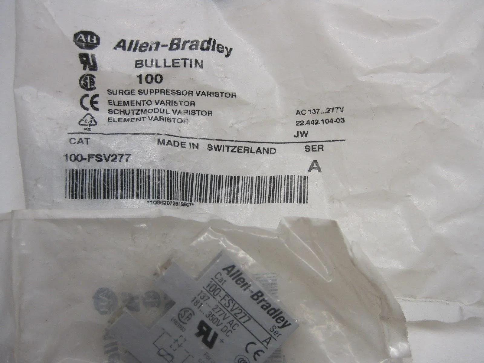 2 NEW ALLEN BRADLEY 100-FSV277 SURGE SUPPRESSOR 100FSV277