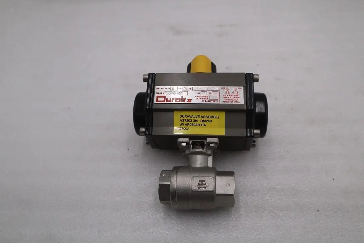 DuraValve Durair II AS7203 3/4" DM240 W/ AP050AB DA 2700A Actuator Valve #GF322A