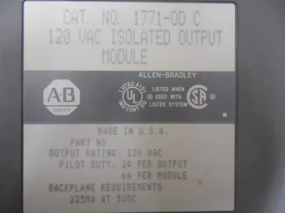 Allen Bradley 1771-OD/C PLC-5 120VAC Isolated Output Module Used