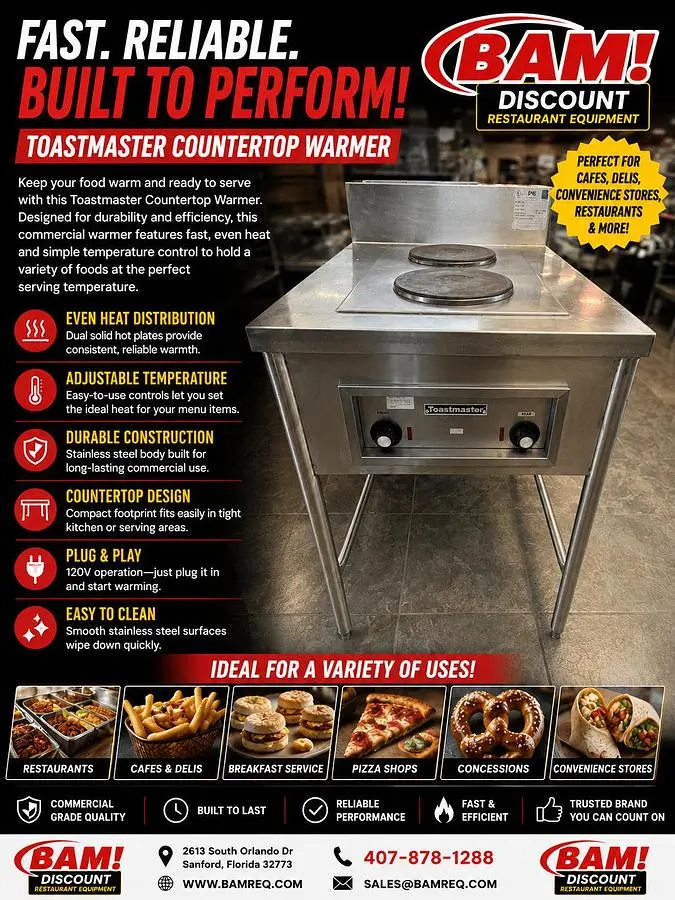 Used TOASTMASTER FL-25-3224-1-HP Countertop Display Warmers Florida US | BAM Discount Restaurant Equipment #1230630