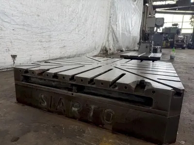 36" WIDE x 36" LONG x 9" TALL SIARTO PRECISION T SLOTTED MANUAL INDEX TABLE. STOCK # 0433626