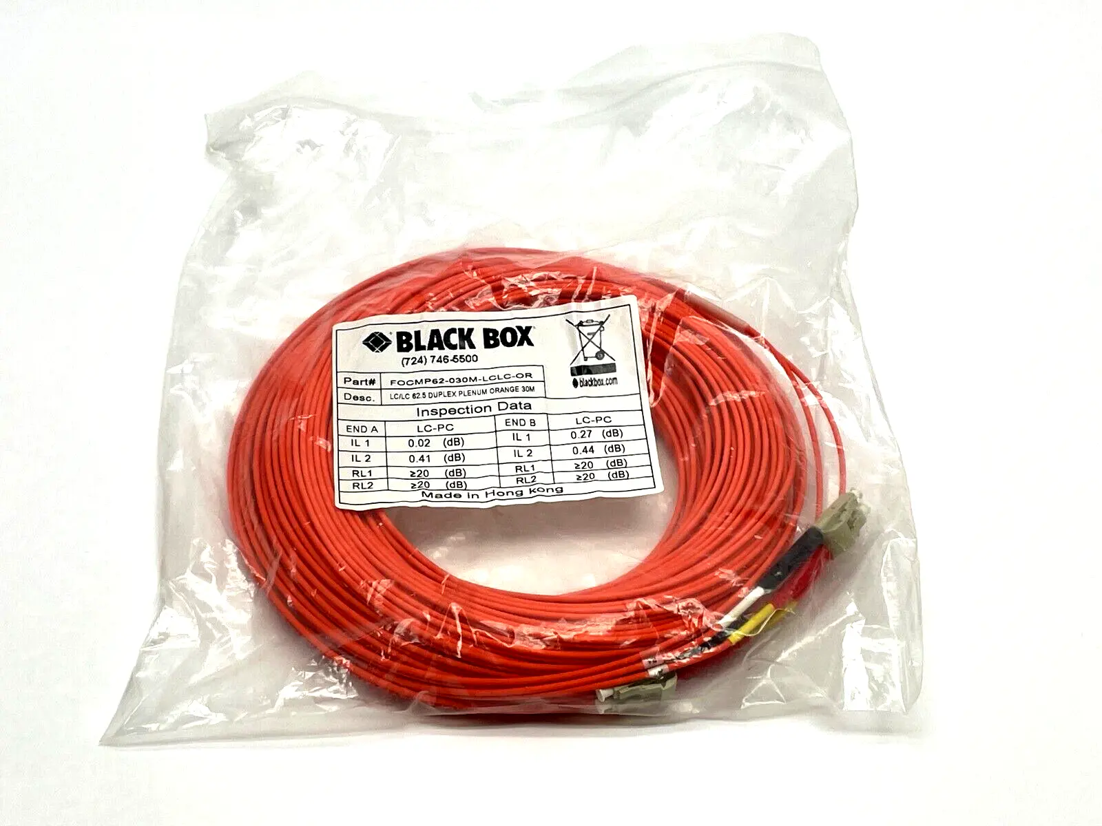 New | in-Stock Black Box FOCMP62-030M-LCLC-OR Cable & Wire Michigan US | Maverick Industrial Sales #1462816