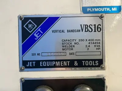 Used JET VBS16 Vertical Band Saws Ohio US | HGR 24 #1452402