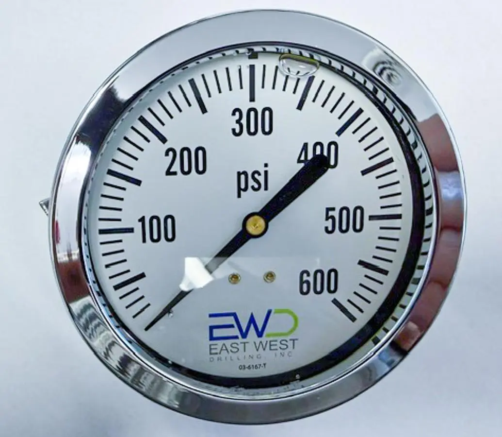New | in-Stock 2026 SPAN 600 PSI LIQUID-FILLED 4" PANEL-MOUNT PRESSURE GAUGE Compressor Parts & Components Pennsylvania US | East West Machinery & Drilling #1573854
