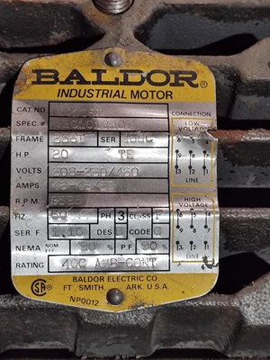 Used BALDOR M4106T A.C. Motors Kentucky US | Edwards Industrial Repair #1284583