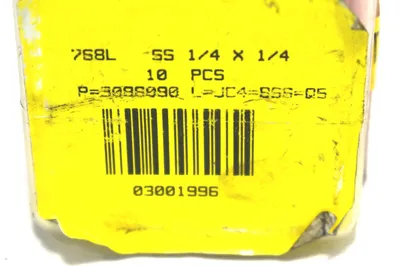 10 NEW HAM-LET 768L-SS-1/4-1/4 CONNECTORS 768LSS1414