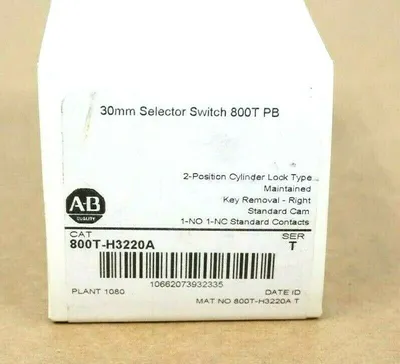 NEW ALLEN BRADLEY 800T-H3220A SER.T 30MM SELECTOR SWITCH 800T PB 800TH3220A