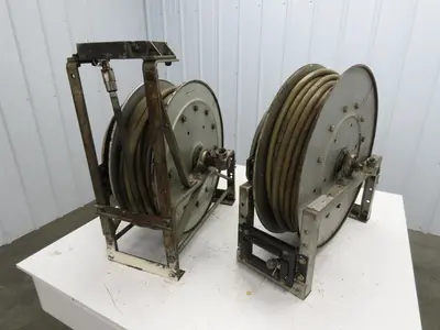 Hannay Reels 818-23-24-B-VR Retractable Industrial Water Hose Reel 1/2" Lot Of 2