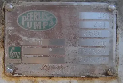 Pump, Centrif., 7.5 HP, C/st, 2 X 1.5, Peerless, #Z610755