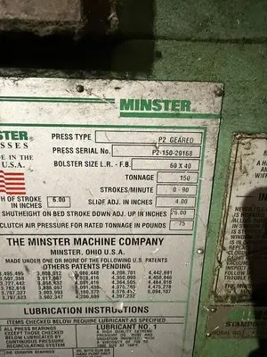 USED 1995 MINSTER P2-150