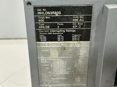 USED SIEMENS HHLD63F600