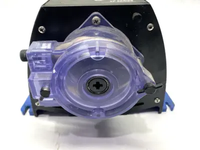 USED CHEM-TECH PERISTALTIC METERING PUMP 115V DAMAGED HAND TWIST FASTENER