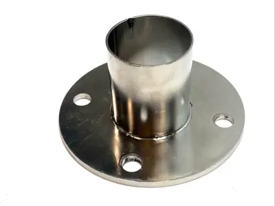 Stainless Steel | Neck Flange Base 4.5" OD x 2.385" Height LOT OF 2 - Used