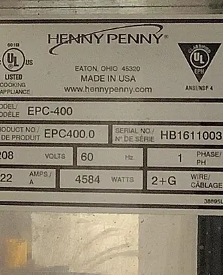 USED HENNY PENNY EPC 400