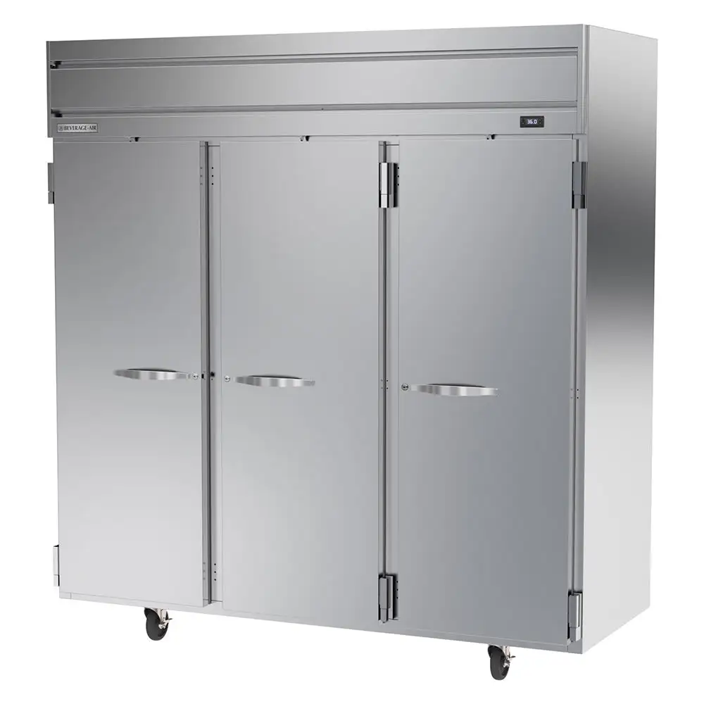Beverage-Air HRP3HC-1S 78" Three Section Reach In Refrigerator, (3) Left/right Hinge Solid Doors, 115v