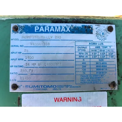 USED SUMITOMO DRIVE TECHNOLOGIES PX8075R4 YD LLV 280