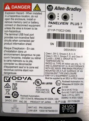 USED Allen-Bradley 2711P-T10C21D8S