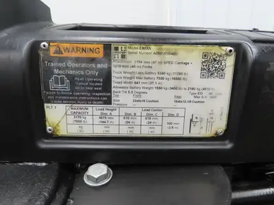 Hyster E80XN Forklift Mast Class IV 2 Stage 4 Lever 144.7" Lift 7000lb READ
