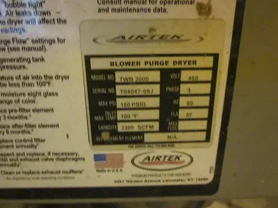 USED AIRTEK / PARKER TWB 2000