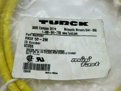 NEW TURCK RKM 50-2M 300V 9AMP CORD SET RKM502M