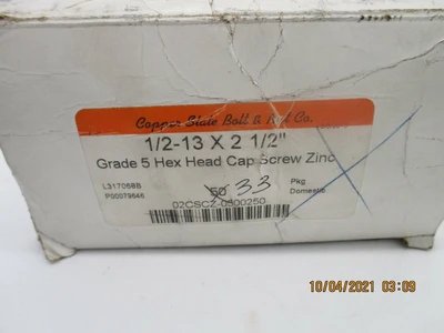 NEW Copper State Bolt & Nut Co. 02CSCZ-0500250