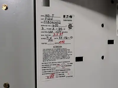 Used EATON SVX005A1-5A4N1 Switchgears British Columbia CA | Lenmark #240150