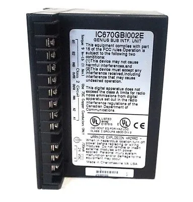 USED GE FANUC IC670GBI002E BUS INTERFACE UNIT